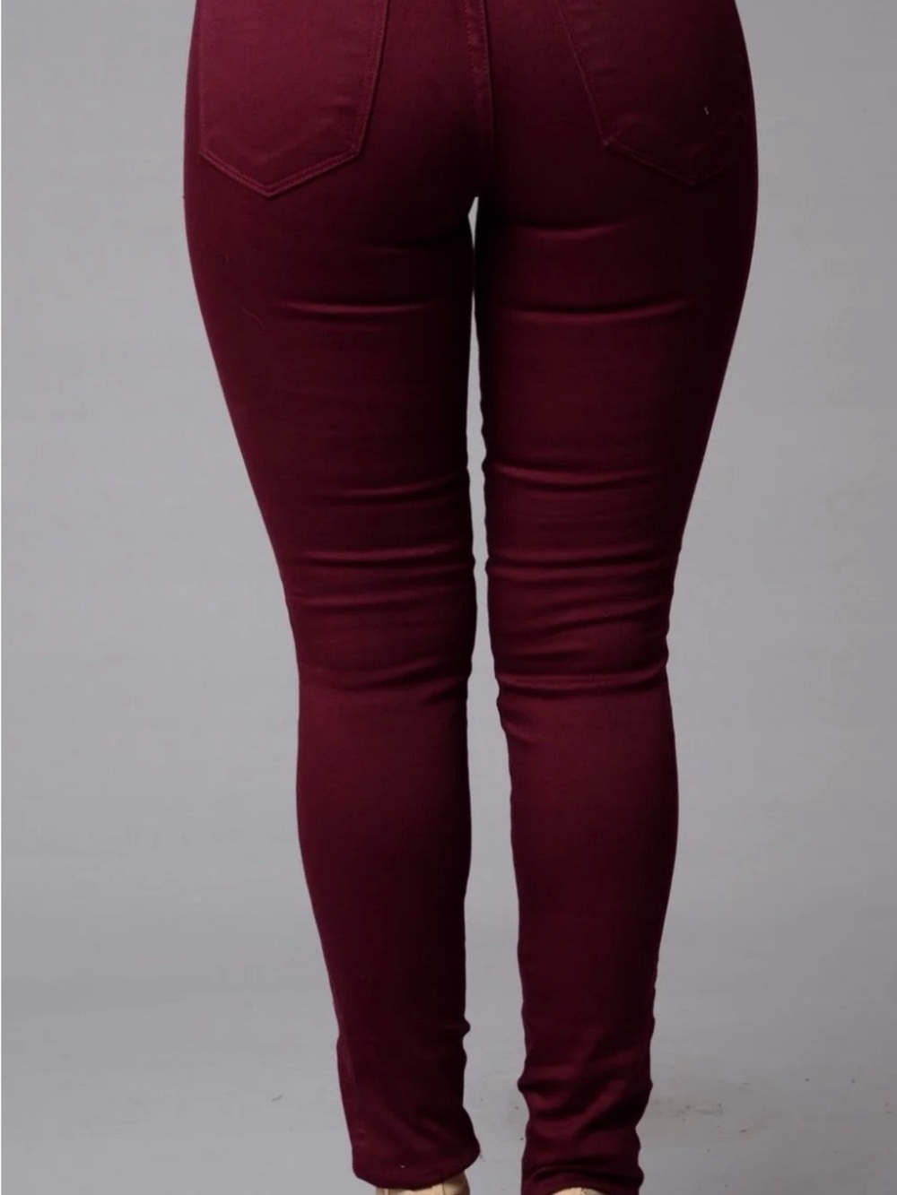 High-Rise Wine Skinny Jeans for Women